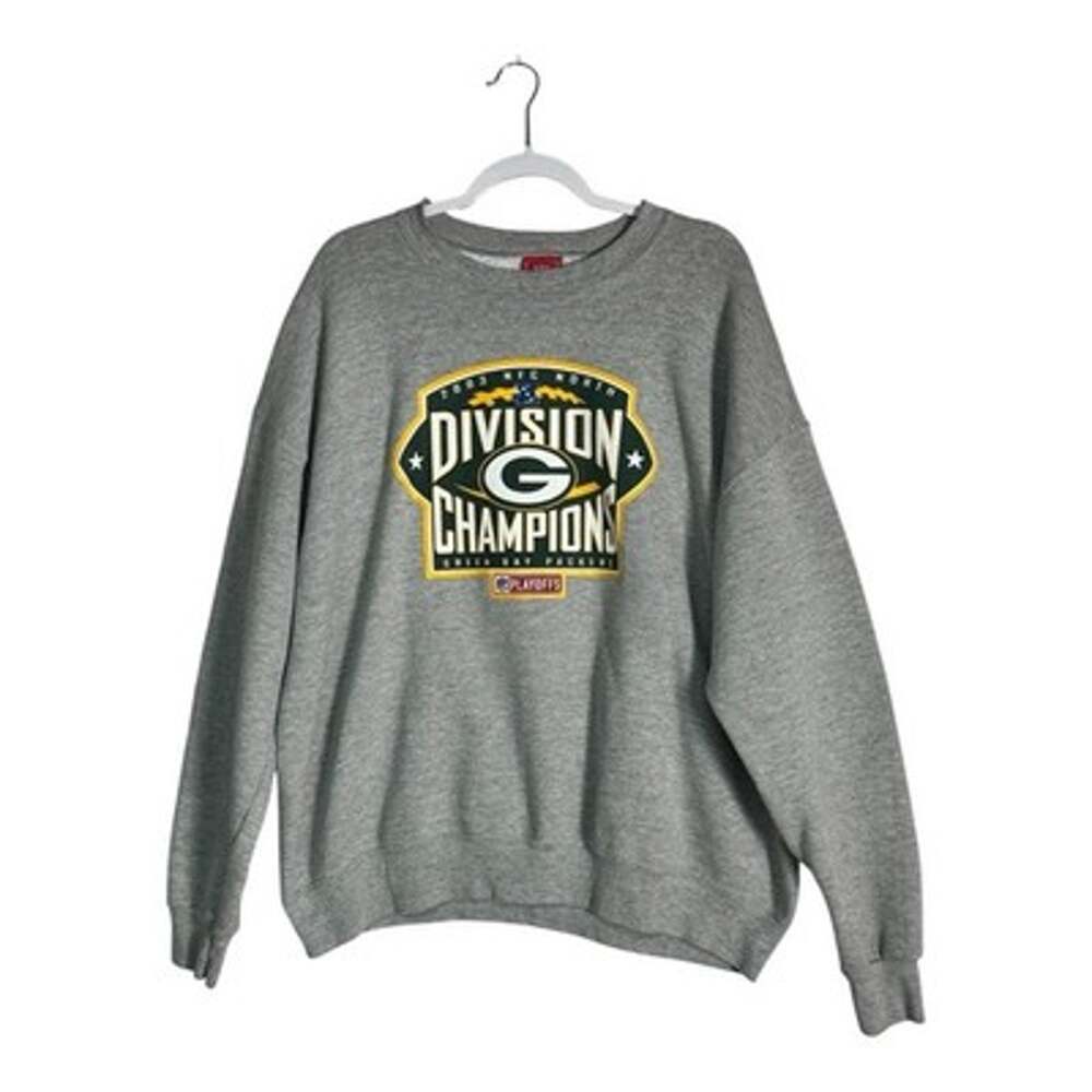 Vintage 2003 Green Bay Packers Sweatshirt NFC North Champions NFL Y2K Gray XXL